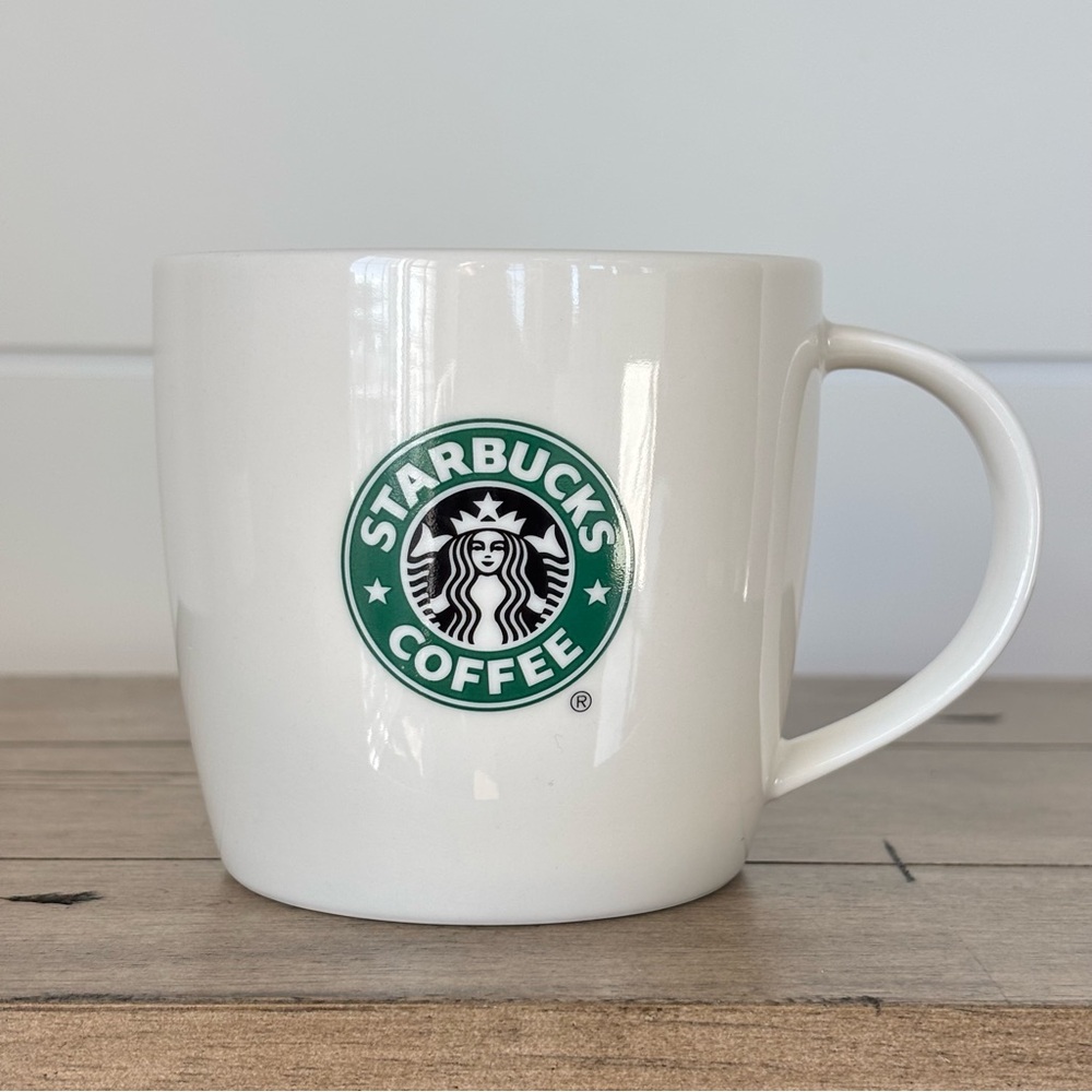 Starbucks White Ceramic logo Mug Collectible 12oz